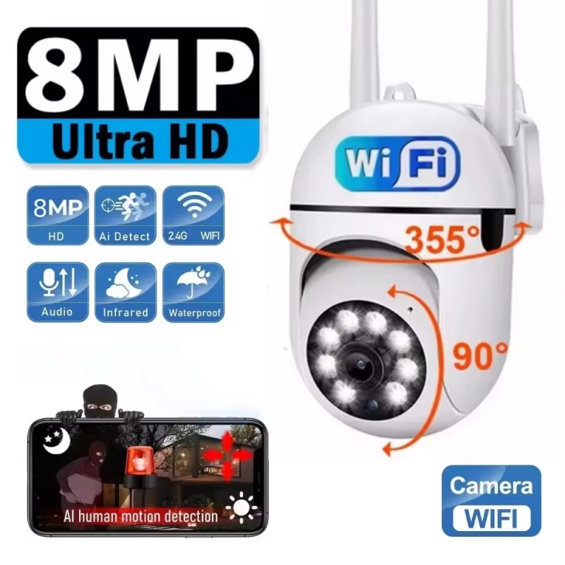 Garden Camera - 8MP Wifi IP Outdoor Wireless Security