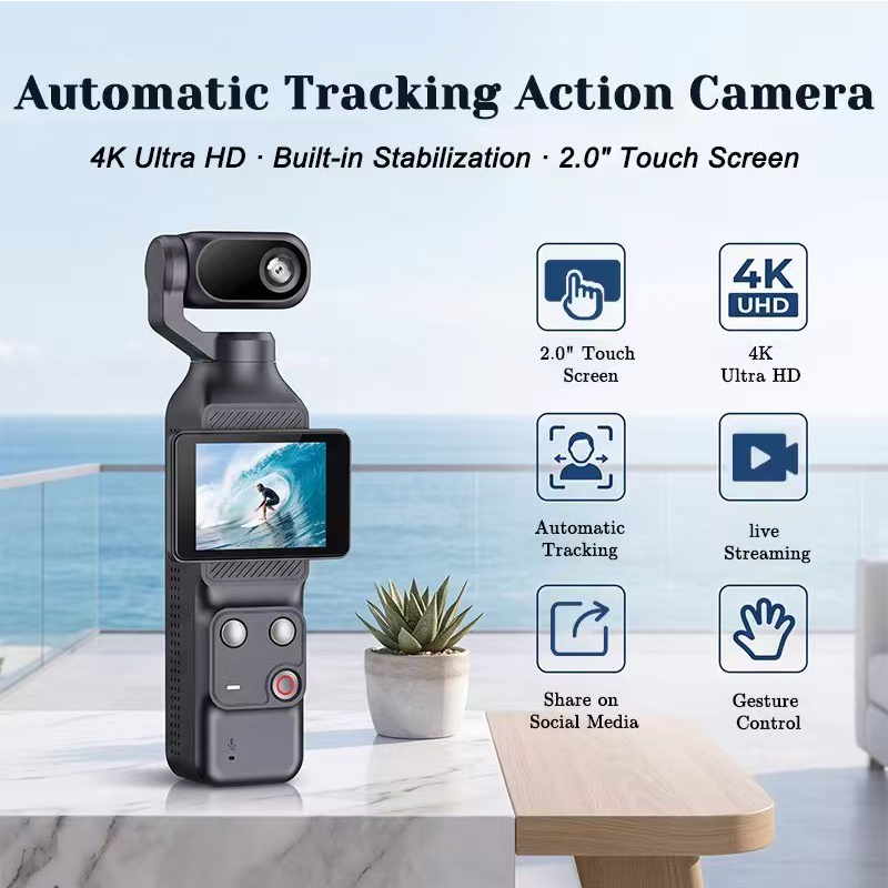 4K/1080P Gimbal Action Camera  - Garden Camera recension och pris