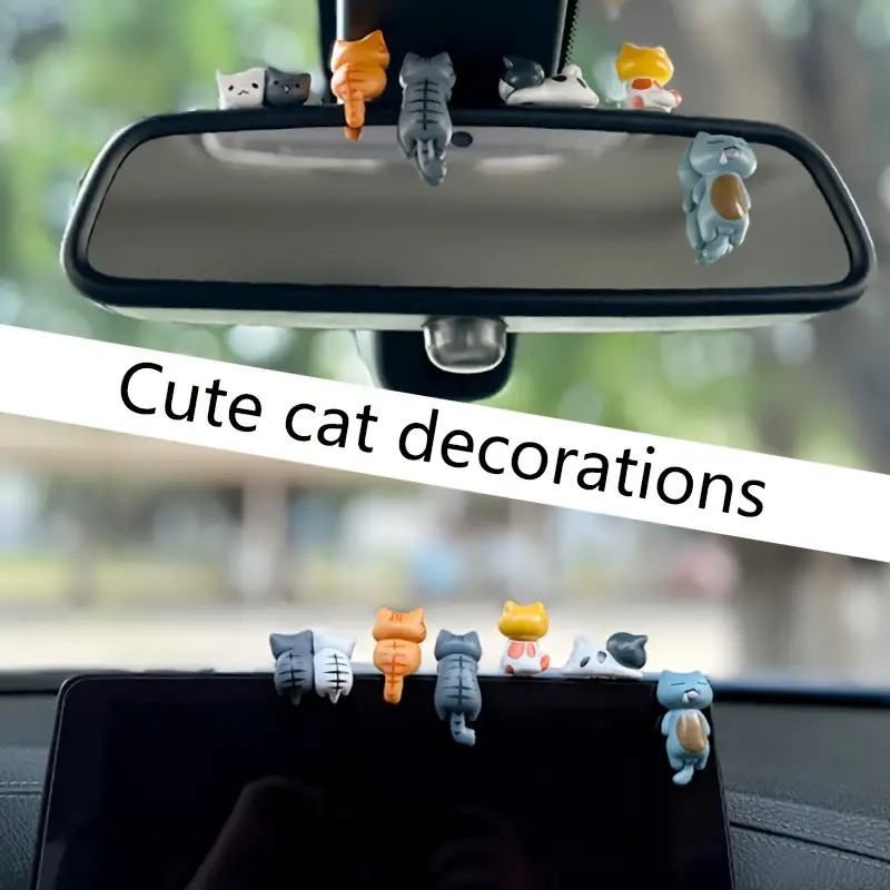 6pcs PVC Cartoon Cat Figurines - Plant Monitor recension och pris