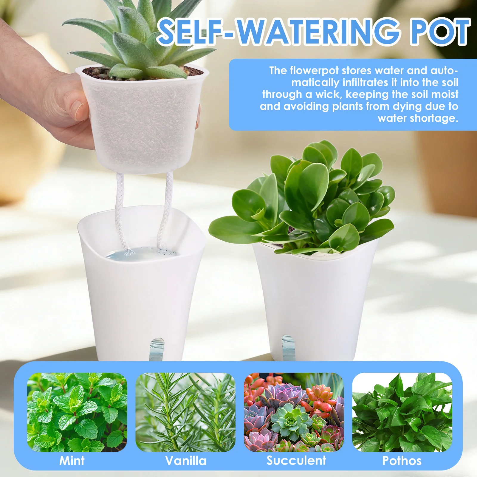 10 Pcs Self Watering Planter L - Hydroponic Grow Pod recension och pris