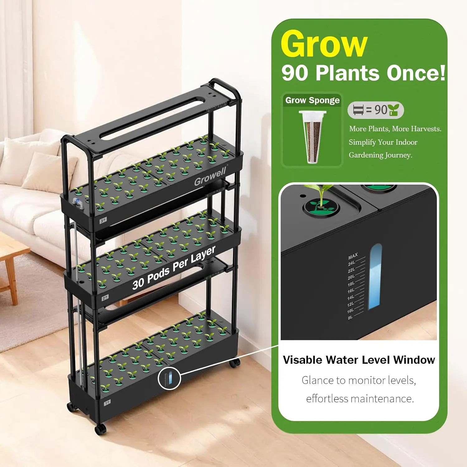 Large Hydroponics Growing Syst - Hydroponic Tower recension och pris